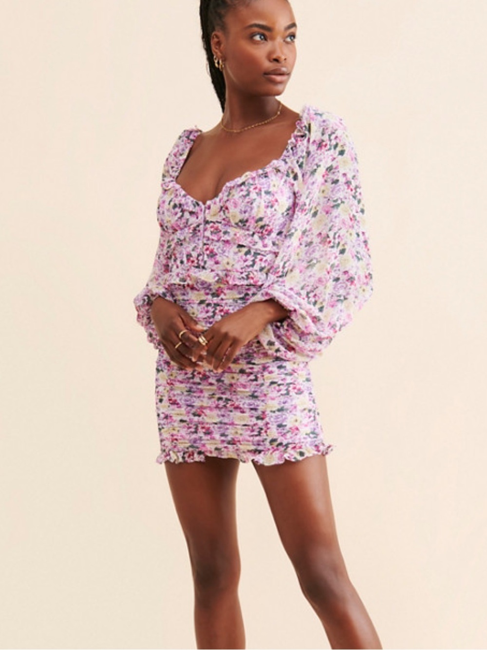 Anthropologie ASTR THE LABEL Ruched Skirt Dress Size M